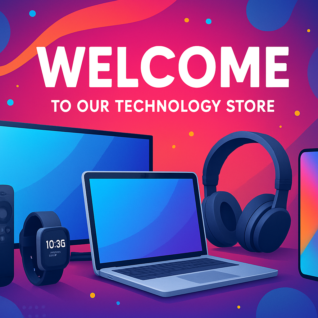 Banner de bienvenida a la tienda de tecnología